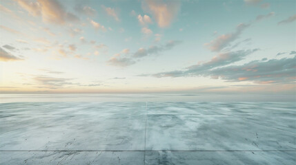 AI generated, Minimal modern concrete showroom background with scenic architecture and nature — ideal for EV car advertising or promotional text layout