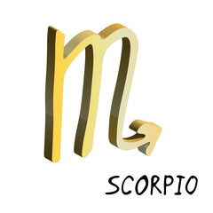 3d scorpio zodiac sign Esoteric symbol Astrology clipart Element for design