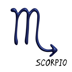 3d scorpio zodiac sign Esoteric symbol Astrology clipart Element for design