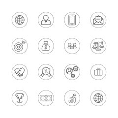Vector icon set of business. Vector icon set of financial. Vector UI Illustration Business Finance Concept