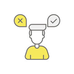Decision Making icon vector stock illustration