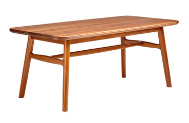 Modern wooden dining table with angled legs and smooth finish, perfect for contemporary home interiors and cozy meals