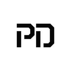 Obraz premium PD monogram logo design letter text name symbol monochrome logotype alphabet character simple logo
