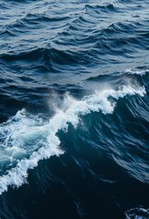 Fototapeta premium Dark Blue Ocean Waves Abstract Turbulent Water Deep Sea Texture