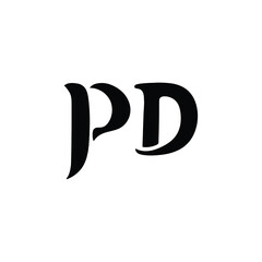 PD monogram logo design letter text name symbol monochrome logotype alphabet character simple logo