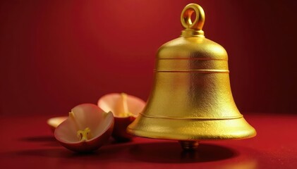 Close-up of golden bell, highlighting its texture, texture, abstract, macro