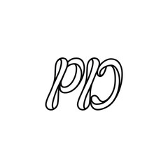 PD monogram logo design letter text name symbol monochrome logotype alphabet character simple logo