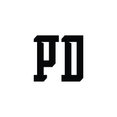 PD monogram logo design letter text name symbol monochrome logotype alphabet character simple logo