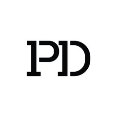 PD monogram logo design letter text name symbol monochrome logotype alphabet character simple logo