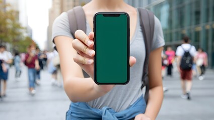 Smiling businessman holding a digital tablet computer with green screen shows technology for online business.