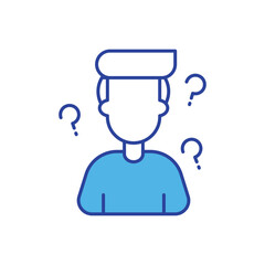 Confused Employee icon vector stock illustration