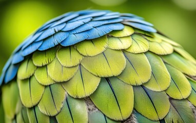 Fototapeta premium Close-up of vibrant parrot feathers