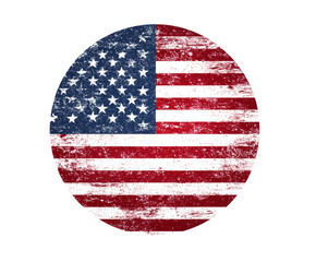Vintage American flag design for patriotic celebrations and events on a transparent background, cut out