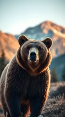 Fototapeta premium A grizzly bear in the Rocky Mountains.