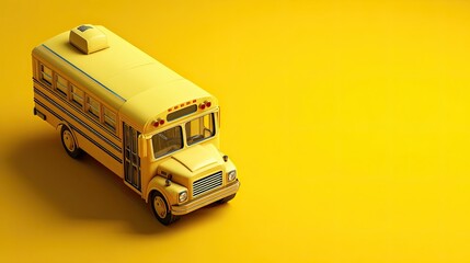 Isometric 3D Cartoon School Bus Gift Box with Pantone 2025  for Packaging Mockups, Kids' Gifts, Educational Themes, and Minimalist Design Concepts