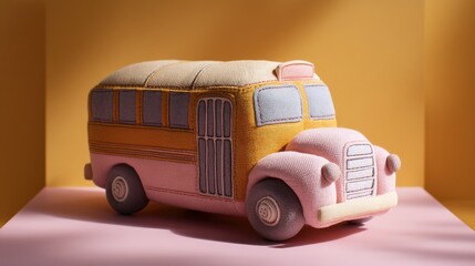 Plush Toy-Style School Bus Gift Box with Pantone 2025 Muted Colors for Kids' Gifts, Holiday Promotions, and Educational Design