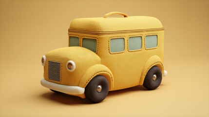 Plush Toy-Style School Bus Gift Box with Pantone 2025 Muted Colors for Kids' Gifts, Holiday Promotions, and Educational Design