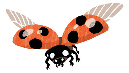Fototapeta premium シンプルなテントウムシのベクターイラスト