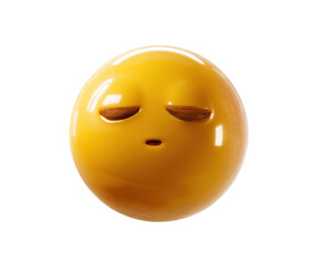 Fototapeta premium Calming yellow smiley for stress relief on a transparent background, cut out