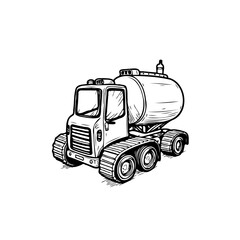 Unique cartoon tank truck depiction with intricate tire tread and shading details