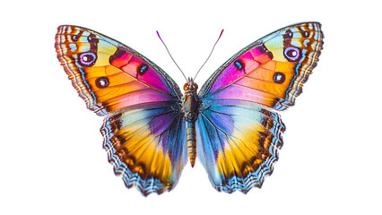 Stunning detailed close up of a vibrant butterfly with spectacular wing patterns
