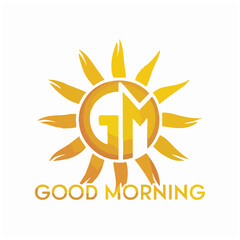 Obraz premium A bright and cheerful Good Morning logo design featuring a rising sun, warm colors like orange and yellow, and elegant typography. Perfect for wellness brands, morning shows, cafes, motivational campa