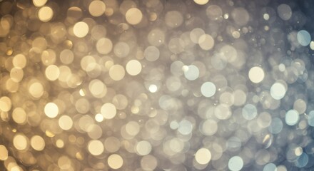 Abstract Background Golden Silver Bokeh Lights Blurred Defocused Glitter