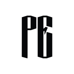PE monogram logo design letter text name symbol monochrome logotype alphabet character simple logo