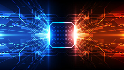 Abstract technology circuit board background. Vector illustration. Hi-tech concept.
