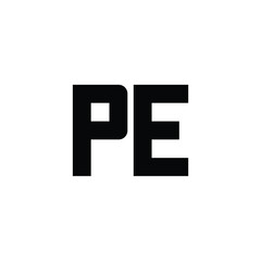 PE monogram logo design letter text name symbol monochrome logotype alphabet character simple logo