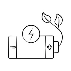 Rechargeable cell hand drawn icon, ready for premium use