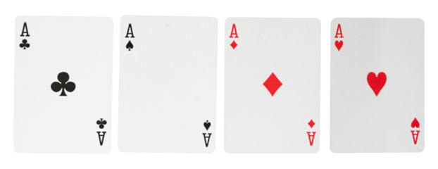 set of playing cards isolated