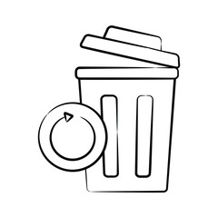 Waste recycling icon creatively designed in hand drawn style