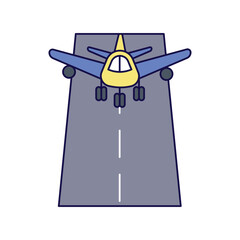 runway color line icon with white background vector stock illustration