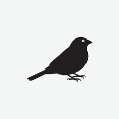 Indigo Bunting Silhouettes on White Background - Stunning Bird Art