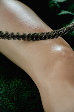 Young woman massagist making anti-cellulite massage