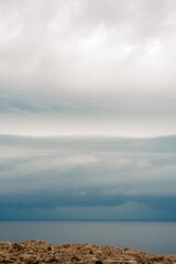 Storm clouds over the Mediterranean Sea near Pont d'en Gil, Menorca
