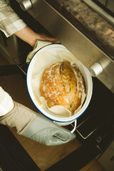 Sourdough bread freshly baked at home