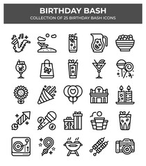 Birthday Bash. Collection of 25 Birthday Party Icons