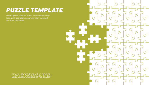 Abstract puzzle background. Jigsaw puzzle background with white pieces. Vector illustration.
