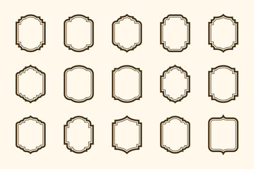 Set of luxury vintage frames, collection of retro labels, badges and banners vector decorative elements