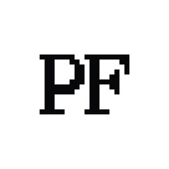 PF monogram logo design letter text name symbol monochrome logotype alphabet character simple logo