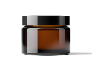Amber glass jar cosmetic cream product shot