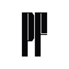 PF monogram logo design letter text name symbol monochrome logotype alphabet character simple logo