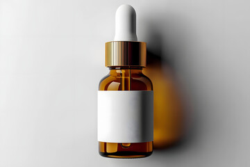 Amber glass serum bottle product shot