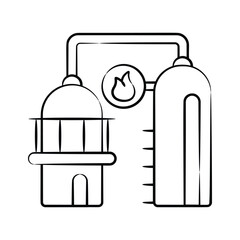 An icon of natural gas industry designed in doodle style