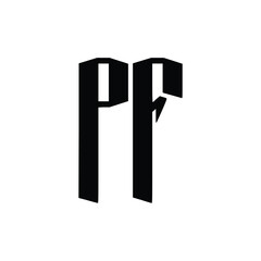 PF monogram logo design letter text name symbol monochrome logotype alphabet character simple logo