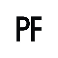 PF monogram logo design letter text name symbol monochrome logotype alphabet character simple logo