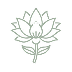 Elegant Lotus Flower Line Art Illustration