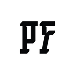 PF monogram logo design letter text name symbol monochrome logotype alphabet character simple logo